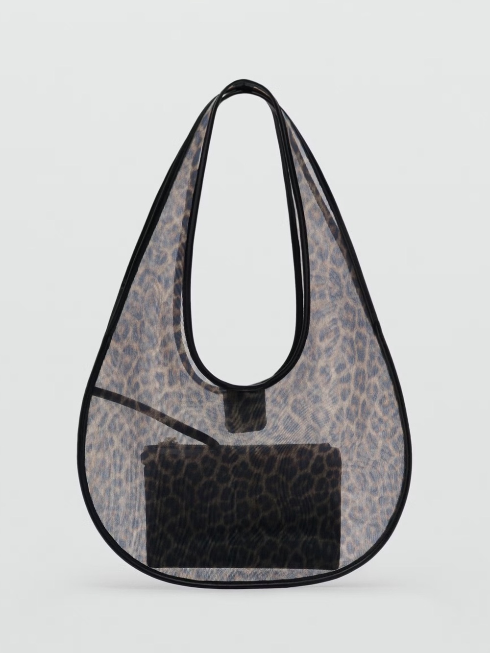 MANGO Semi-transparent animal Print Mesh Tote Bag